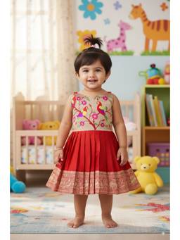 FELIZ THE DESIGNER STUDIO - South Indian Traditional Pattu Pavadai Jacquard Dress