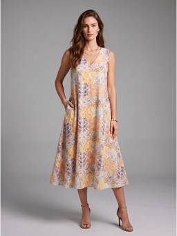 Twenty Dresses by Nykaa Fashion - Multi-Color Printed A-Line V-Neck Dress