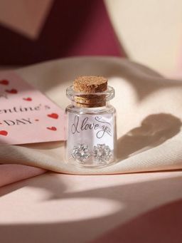 Ornate Jewels - 925 Silver 2.5 Carat American Diamond Flower Stud Earring For Women & Girls (One Size)