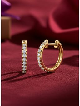 Ornate Jewels - 14K Yellow Gold 0.46 Carat Round Lab Grown Diamond Hoop Earring for Women & Girls