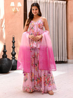 Urbanstree - Maahiya Kurta with Sharara and Dupatta (Set of 3)