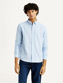 Levi's - Mens Blue Stripes Slim Fit Shirt