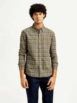 Levi's - Mens Olive Checks Slim Fit Shirt