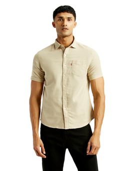 Levi's - Mens Beige Solid Slim Fit Shirt