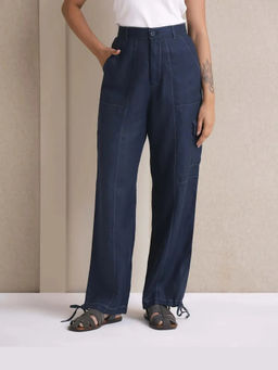B Label - Navy Blue High waisted Sienna Cargo Pant