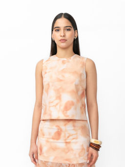Contemponari - Printed Linen Sleeveless Top