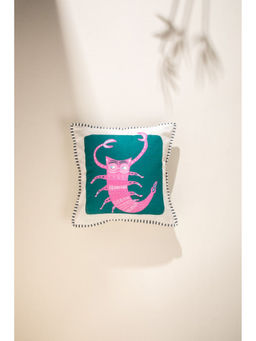 Freedom Tree - Scorpio Mysterious Maverick Cotton Teal Green Cushion Cover - 16x16 Inches