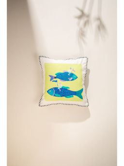 Freedom Tree - Pisces Dream Weaver Cotton Fab Green Cushion Cover - 16x16 Inches