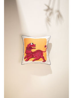 Freedom Tree - Leo Valiant Ruler Cotton Yellow Cushion Cover - 16x16 Inches