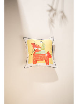 Freedom Tree - Sagittarius Curious Explorer Cotton Yellow Cushion Cover - 16x16 Inches