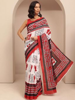 Libas - Multi-Color Mantra'S Printed Saree With Unstitched Blouse