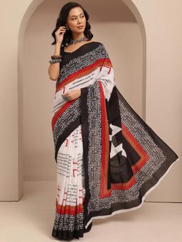 Libas - Multi-Color Mantra'S Printed Saree With Unstitched Blouse