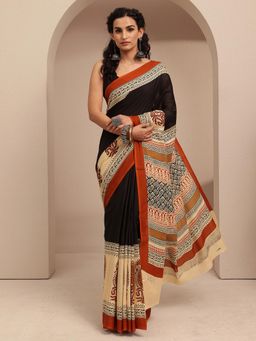 Libas - Multi Ethnic Motif Printed Saree With Unstitched Blouse