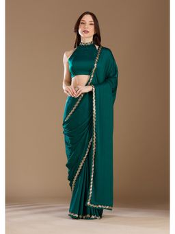 Koskii - Women Cutdana Satin Saree With Unstitched Blouse