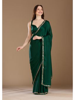 Koskii - Women Cutdana Satin Saree With Unstitched Blouse