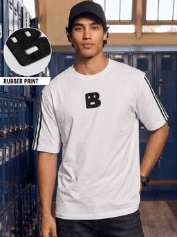 Bewakoof - Men White Typography Oversized T-shirt