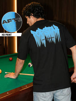 Bewakoof - Men Black Pop Star Typography Oversized T-shirt