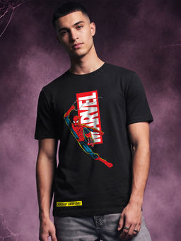 Bewakoof - Marvel Men Black Brand New Day Graphic Printed T-shirt