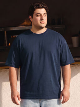 Bewakoof - Men Blue Oversized Plus Size T-shirt