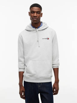Tommy Hilfiger - Grey Solid Regular Fit Cotton Hoodie
