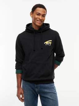 Tommy Hilfiger - Black Logo Regular Fit Cotton Hoodie