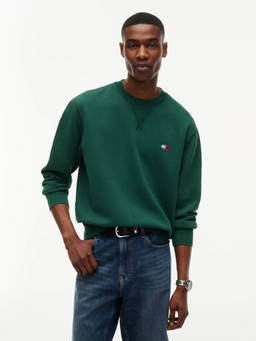 Tommy Hilfiger - Green Solid Regular Fit Cotton Sweatshirt