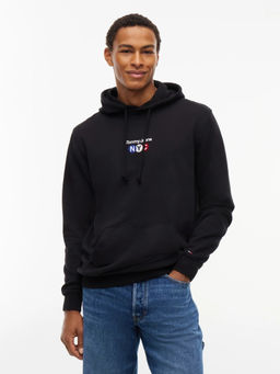 Tommy Hilfiger - Black Logo Regular Fit Cotton Hoodie