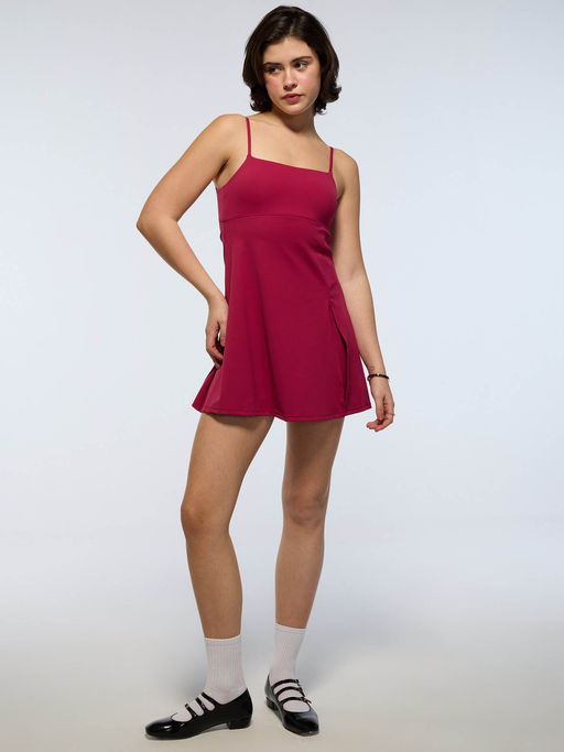 open lace back dress Active Dress (Red) 12