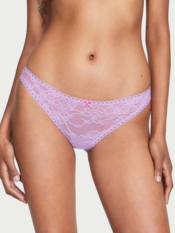 Victoria's Secret - Purple Dream Angels Lace and Mesh Lace-Up Cheeking Panty