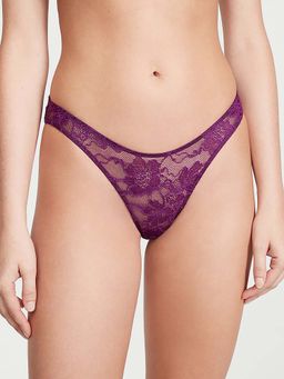 Victoria's Secret - Purple Very Sexy Shine Strap Cut-Out Back Lace Brazilian Panty