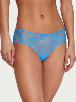 Victoria's Secret - Blue Very Sexy Rose Lace and Grommet Open-Back Cheeky Panty
