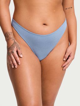 Victoria's Secret - Blue Victoria's Secret Stretch Cotton High-Leg Scoop Thong Panty (XL)