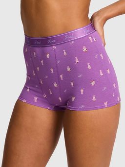Victoria's Secret - Purple Logo Cotton High-Waist Boy Short Panty