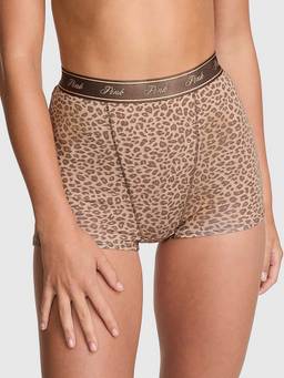 Victoria's Secret - Brown Logo Cotton High-Waist Boy Short Panty
