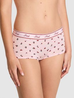 Victoria's Secret - Off White Logo Cotton Boy Short Panty