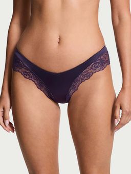 Victoria's Secret - Purple Very Sexy Rose Lace-Trim High-Leg Cheeky Panty (XS)