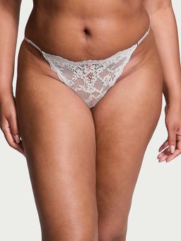 Victoria's Secret - Grey Dream Angels Lace Adjustable String Bikini Panty (XL)