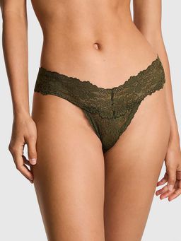 Victoria's Secret - Green Wink Lace Thong Panty