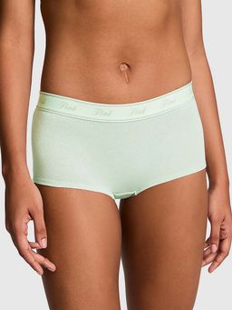 Victoria's Secret - Green Logo Cotton Shimmer Boy Short Panty