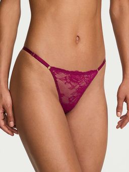 Victoria's Secret - Pink Very Sexy Rose Lace Adjustable V-String Panty