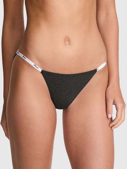 Victoria's Secret - Grey Logo Cotton String Bikini Panty