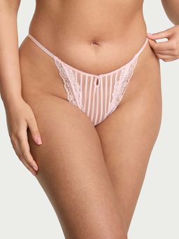 Victoria's Secret - Pink Lacie Sheer Heritage String Thong Panty
