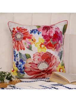 AME - Decorative Cushion Cover - Sound Of Flowers - Romantic - 20X20inch - Single