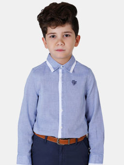 One Friday - Blue Solid Shirt