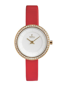 Obaku - Stille Glimt Berry V146LEGIRR White Dial Quartz Watch For Women