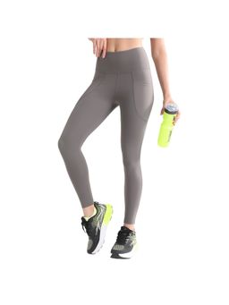 Nobero - Women Grey High Rise Nylon Skinny Fit Leggings