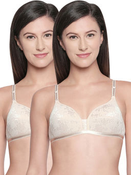 Bodycare - Lightly Padded T-Shirt Bra In Skin Color (Pack of 2)