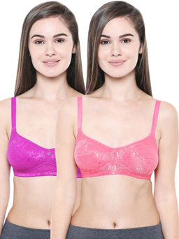 Bodycare - Perfect Coverage Bra In Coral-Magenta Color (Pack of 2)
