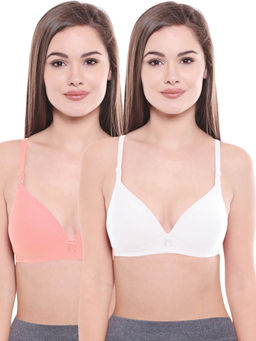 Bodycare - Lightly Padded Bra In Pink-White Color (Pack of 2)
