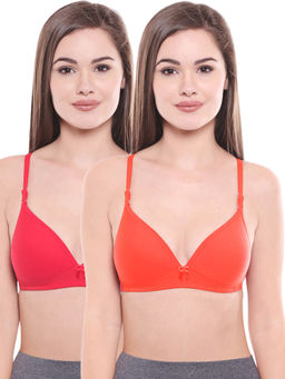 Bodycare - Lightly Padded Bra In Rani-Coral Color (Pack of 2)